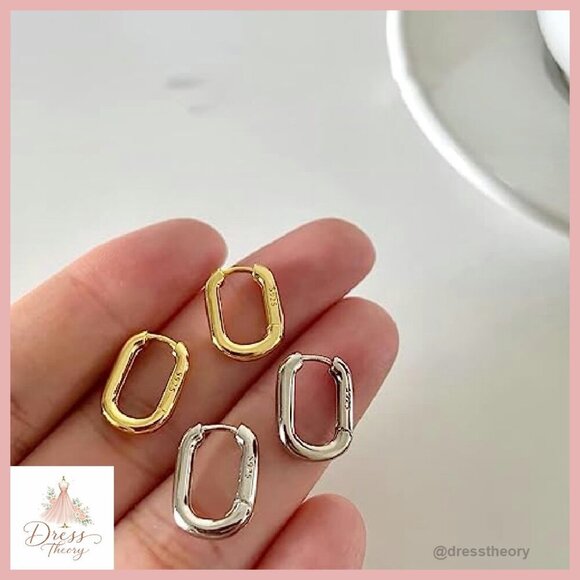 925 Sterling Silver Hoop Earrings Hypoallergenic Small U Hoop Minimalist - Picture 7 of 8